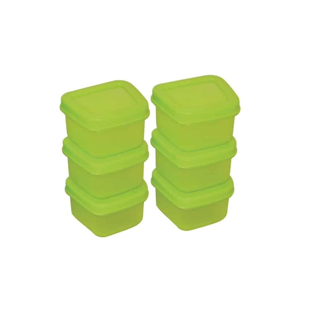 Mini Food Container Set 90 Ml(set Of 6) Shade Green