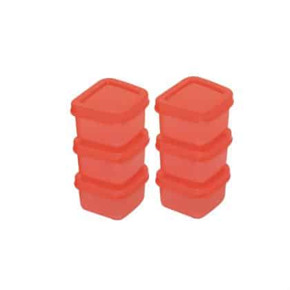 Mini Food Container set 90 ml(Set Of 6) SHADE-RED
