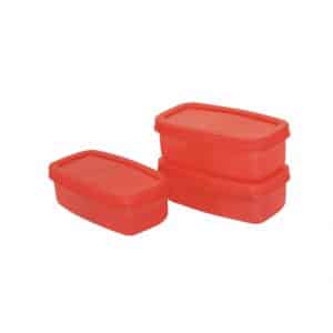 Small Food Container Set 200 Ml(set Of 3) Shade Red