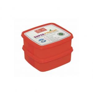 Square Food Container 550 Ml(set Of 2) SHADE-RED