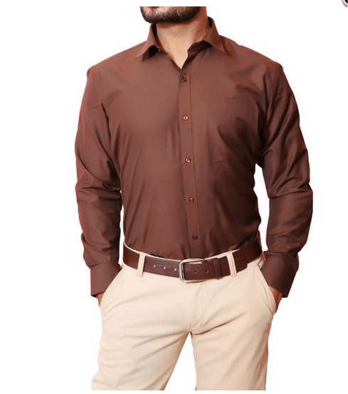 mens-brown-plain-formal-shirt